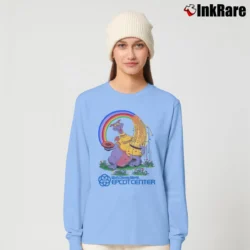 Women’s Rare Vintage 80s Walt Disney World Epcot Center Figment Long-Sleeve Top in light blue | Sleek, Versatile, All-Season