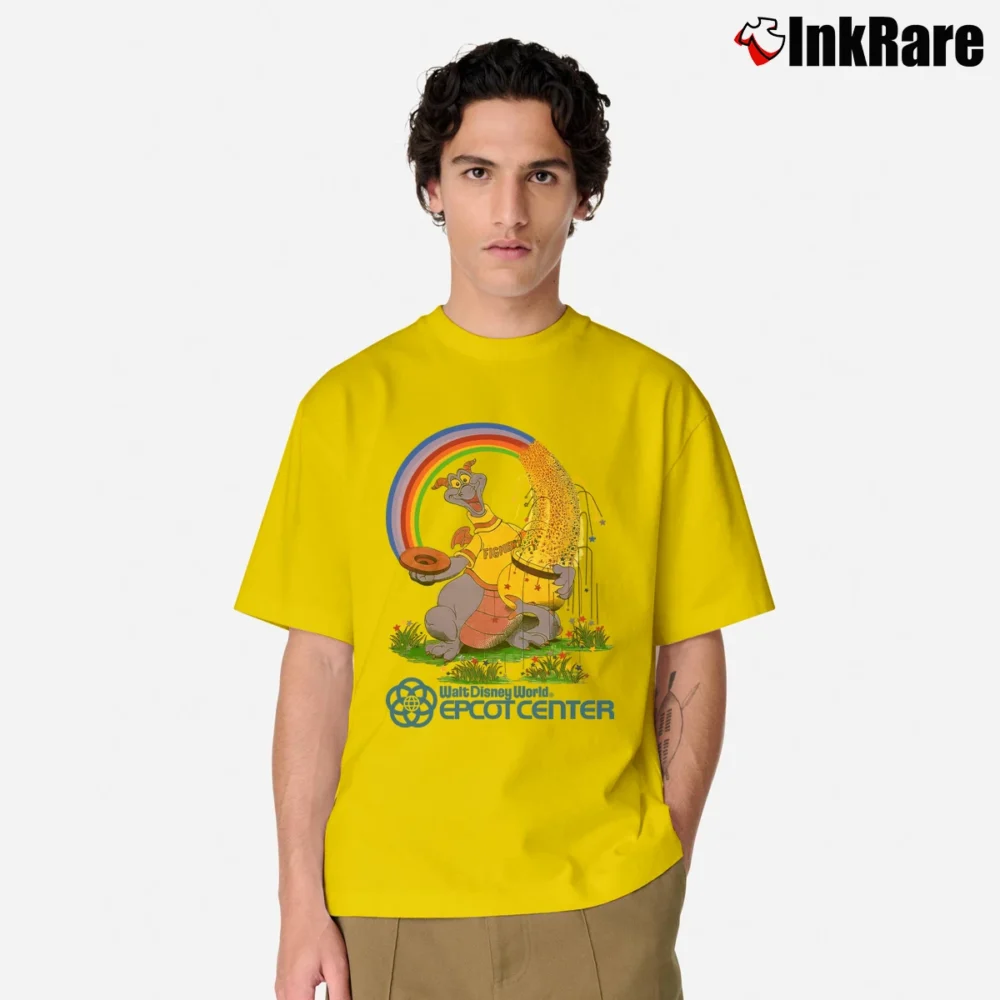 Men’s Rare Vintage 80s Walt Disney World Epcot Center Figment Classic T-Shirt in yellow | Soft, Breathable Everyday Wear