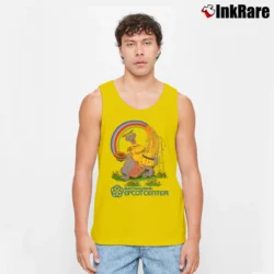 Men’s Rare Vintage 80s Walt Disney World Epcot Center Figment Tank Top in yellow | Breathable, Active-Friendly Design