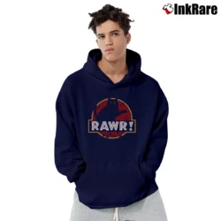 Men’s Rawr Cat Jurassic World Pullover Hoodie in navy | Cozy, Durable, Modern Fit