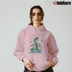 Women’s Rayquaza Mega Dragon Flying Kaiju Funny Cozy Hoodie in light pink | Warm, Structured, Stylish