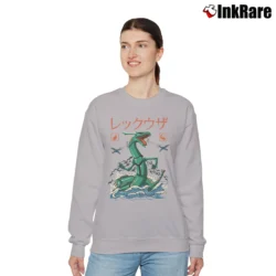 Women’s Rayquaza Mega Dragon Flying Kaiju Funny Relaxed Sweatshirt in sport grey | Soft, Laid-Back Vibe
