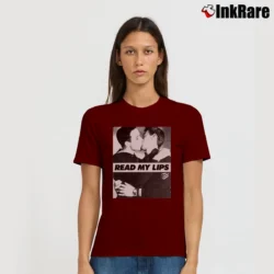 Women’s Read My Lips Gay Kiss Pride Signature T-Shirt in maroon | Soft, Flattering Fit