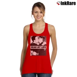 Women’s Read My Lips Gay Kiss Pride Tank Top in red | Lightweight, Movement-Friendly