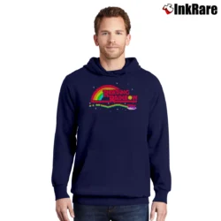 Men’s Reading Rainbow 8 - bit Flying Book Pullover Hoodie in navy | Cozy, Durable, Modern Fit