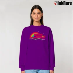 Women’s Reading Rainbow 8 - bit Flying Book Relaxed Sweatshirt in purple | Soft, Laid-Back Vibe