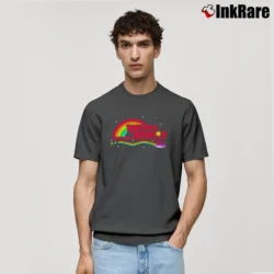 Men’s Reading Rainbow 8 - bit Flying Book Classic T-Shirt in charcoal | Soft, Breathable Everyday Wear