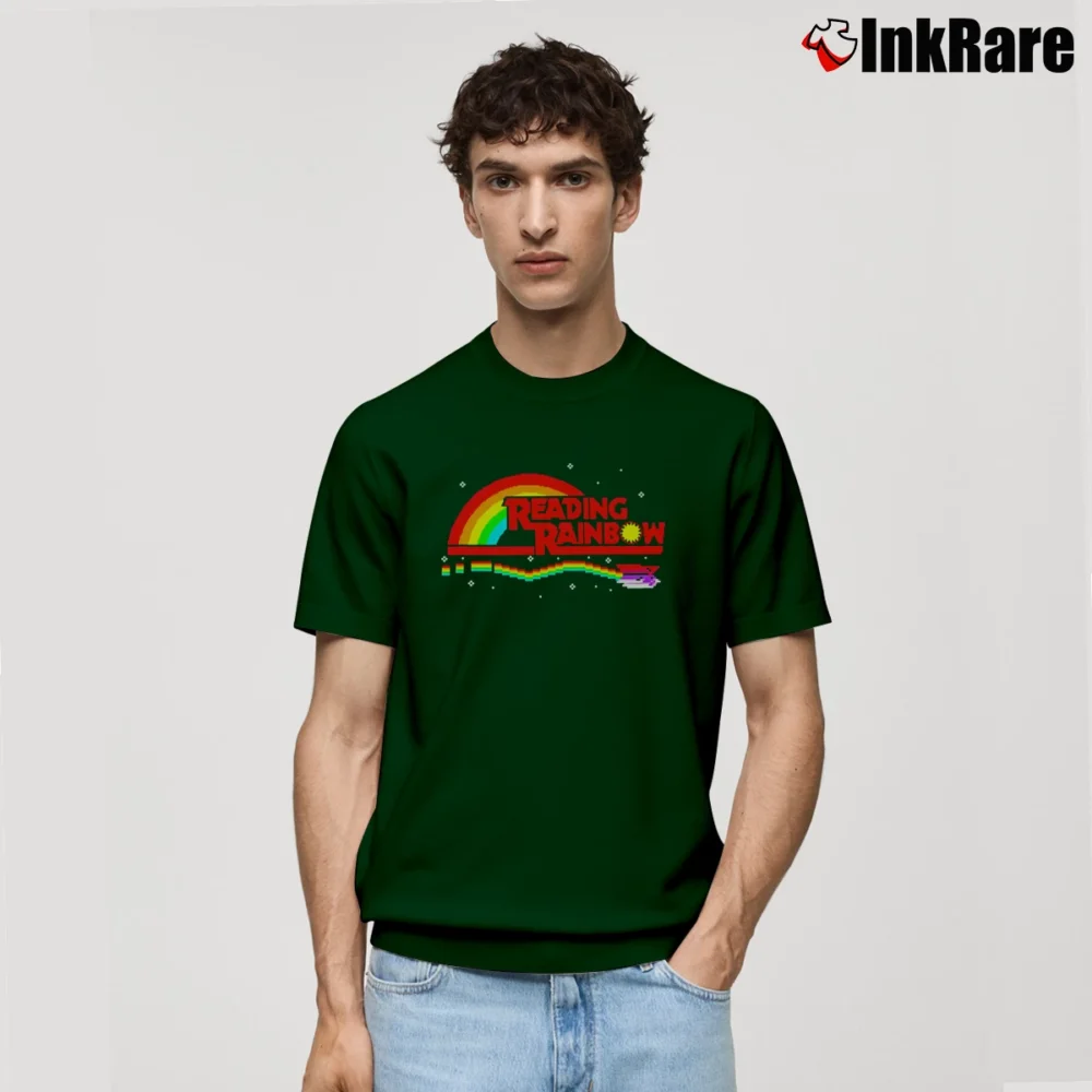 Men’s Reading Rainbow Take a Look It's in a Book Classic T-Shirt in forest green | Soft, Breathable Everyday Wear