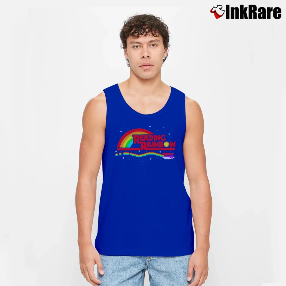 Men’s Reading Rainbow Take a Look It's in a Book Tank Top in royal blue | Breathable, Active-Friendly Design