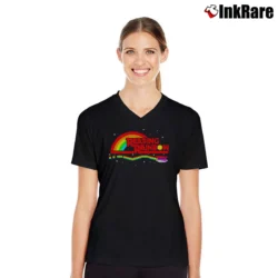 Women’s Reading Rainbow Take a Look It's in a Book V-Neck Tee in black | Chic Neckline, Soft Texture