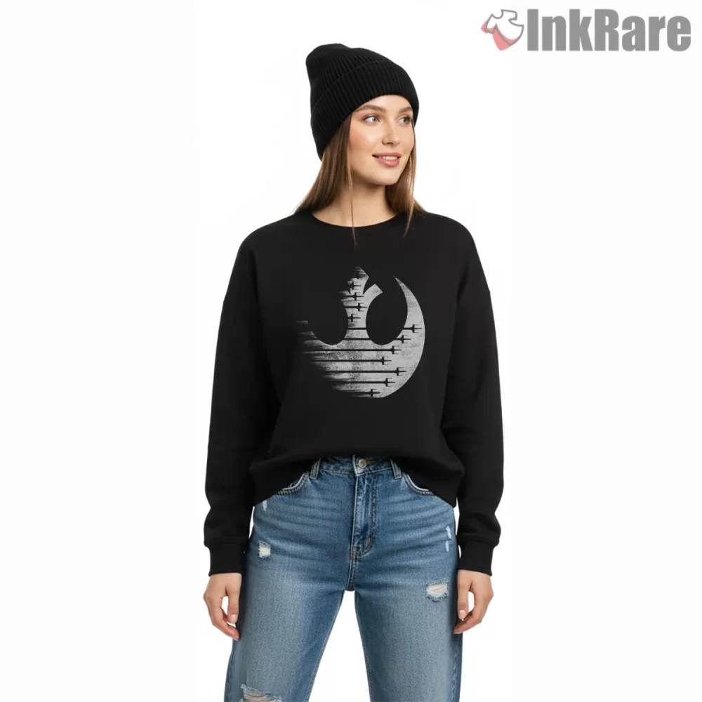 Rebel Alliance Distressed Emblem Shirt on graphic shirt for women graphic tee