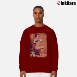 Men’s Rebel Leia Star Wars Long-Sleeve Shirt in maroon | Sleek, Lightweight, Year-Round Wear