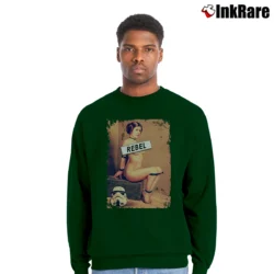 Men’s Rebel Leia Star Wars Crewneck Sweatshirt in forest green | Cozy Fabric, Clean Style