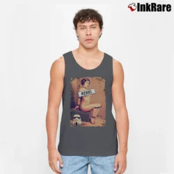Men’s Rebel Leia Star Wars Tank Top in charcoal | Breathable, Active-Friendly Design