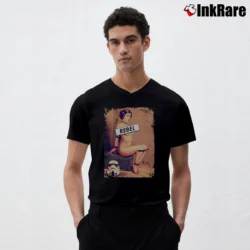 Men’s Rebel Leia Star Wars V-Neck Tee in black | Sharp, Breathable, Everyday Staple