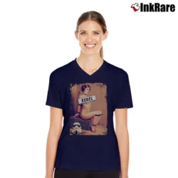 Women’s Rebel Leia Star Wars V-Neck Tee in navy | Chic Neckline, Soft Texture