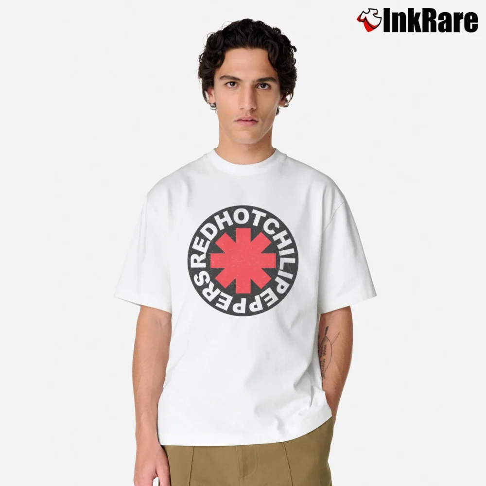 Men’s Red Hot Chili Peppers Asterik Classic T-Shirt in white | Soft, Breathable Everyday Wear