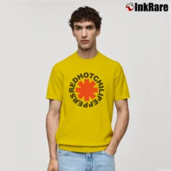 Men’s Red Hot Chili Peppers Logo Classic T-Shirt in yellow | Soft, Breathable Everyday Wear