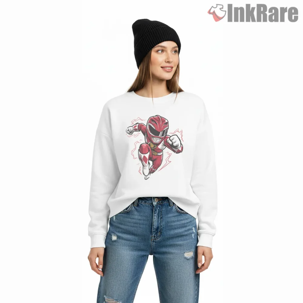 Red Ranger Lightning Charge Hero Shirt on graphic shirt for women graphic tee