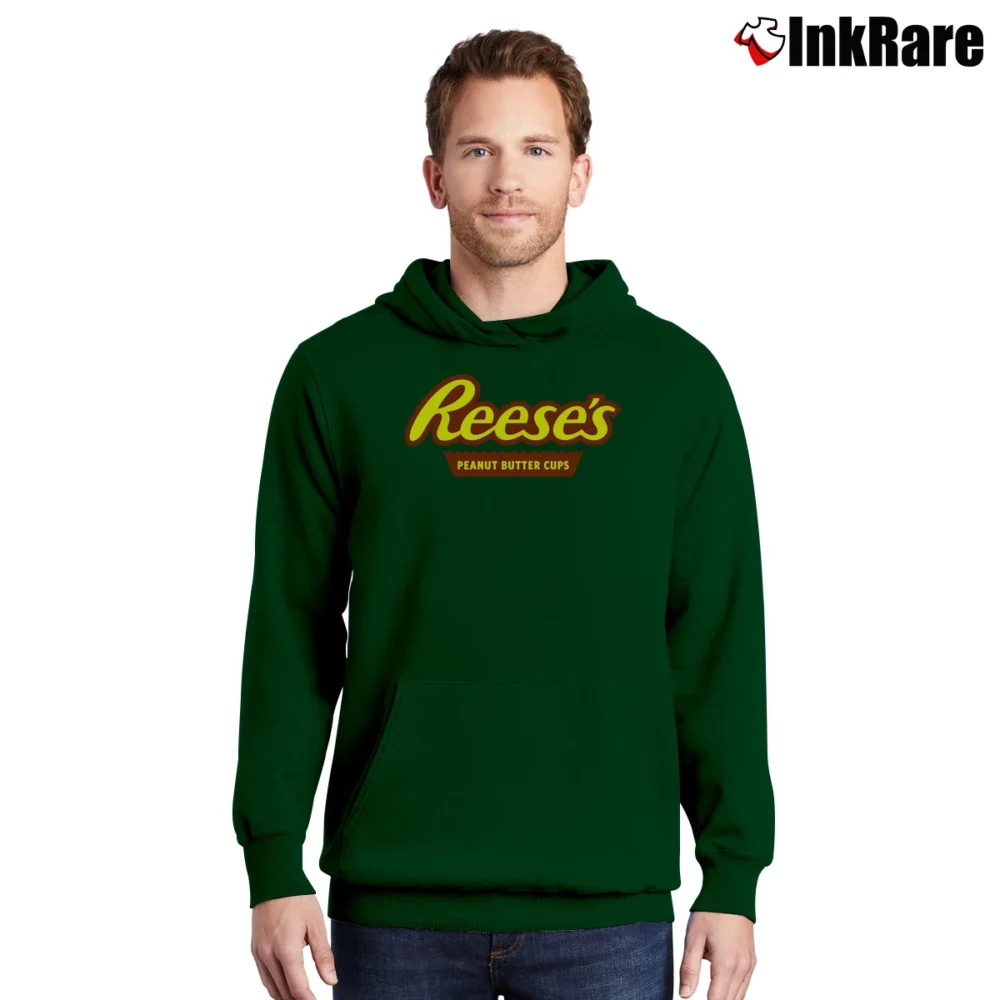 Men’s Reese's Peanut Butter Cups Pullover Hoodie in forest green | Cozy, Durable, Modern Fit