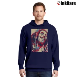 Men’s reggae bob marley hope style jamaican legend Pullover Hoodie in navy | Cozy, Durable, Modern Fit