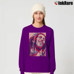 Women’s reggae bob marley hope style jamaican legend Long-Sleeve Top in purple | Sleek, Versatile, All-Season