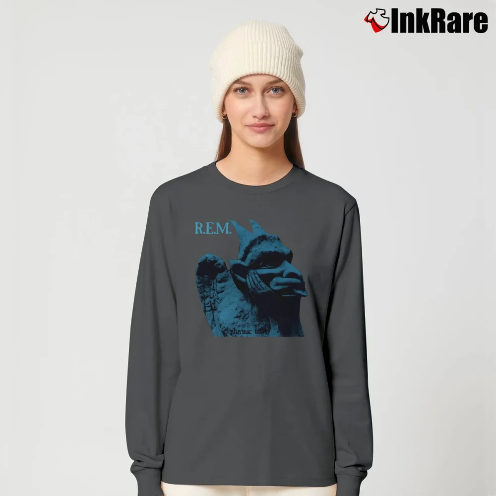 Women’s REM Chronic Town Album Graphic Long-Sleeve Top in charcoal | Sleek, Versatile, All-Season
