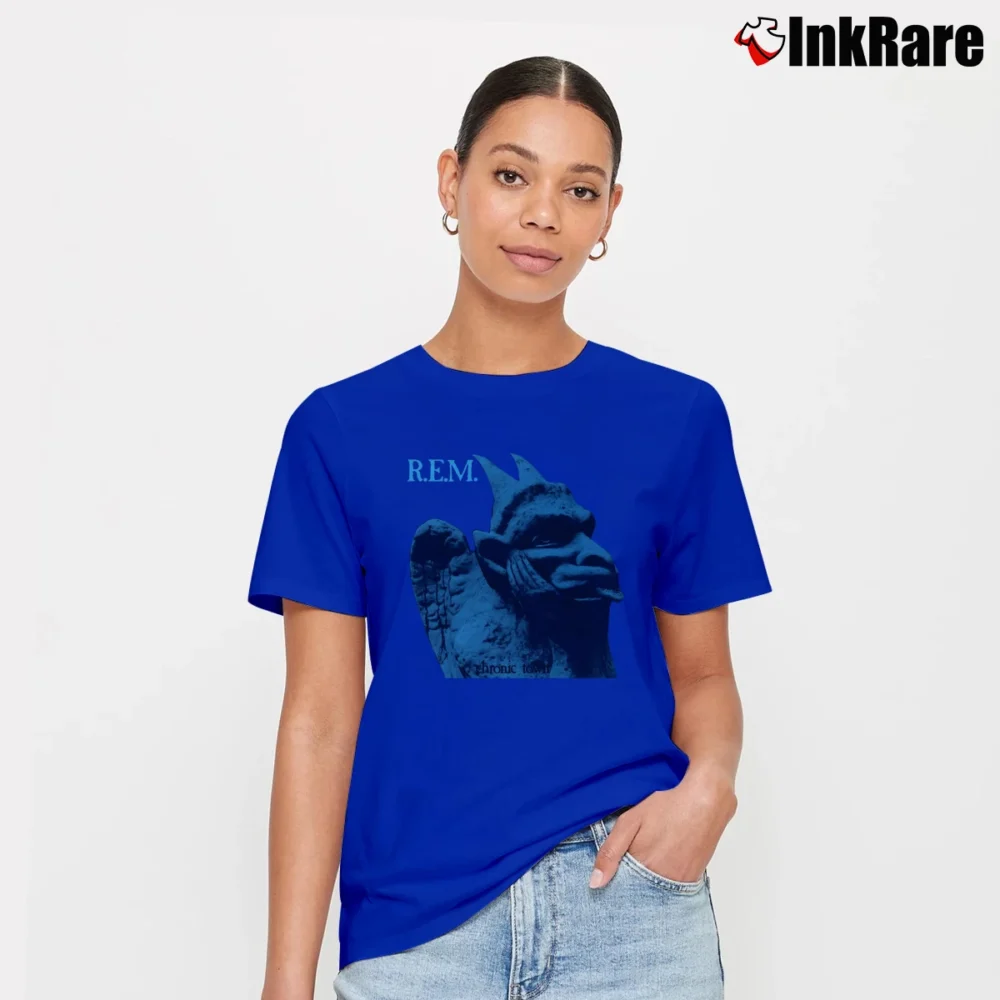 Women’s REM Chronic Town Album Graphic Signature T-Shirt in royal blue | Soft, Flattering Fit