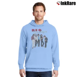 Men’s Reo Speedwagon 1981 Tour Band Pullover Hoodie in light blue | Cozy, Durable, Modern Fit