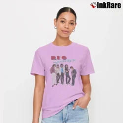 Women’s Reo Speedwagon 1981 Tour Band Signature T-Shirt in light pink | Soft, Flattering Fit
