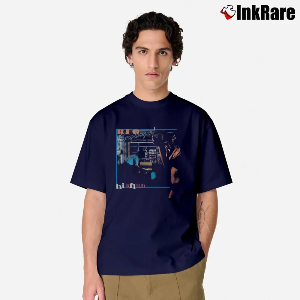 Men’s REO Speedwagon Hi Infidelity Classic T-Shirt in navy | Soft, Breathable Everyday Wear