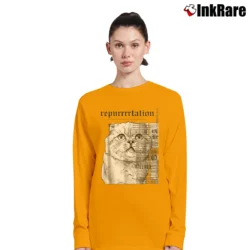 Women’s Rep Tour Cat Parody for Swiftie Fans Long-Sleeve Top in orange | Sleek, Versatile, All-Season