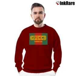 Men’s Replica Gucci Dapper Dan Graphic Crewneck Sweatshirt in maroon | Cozy Fabric, Clean Style