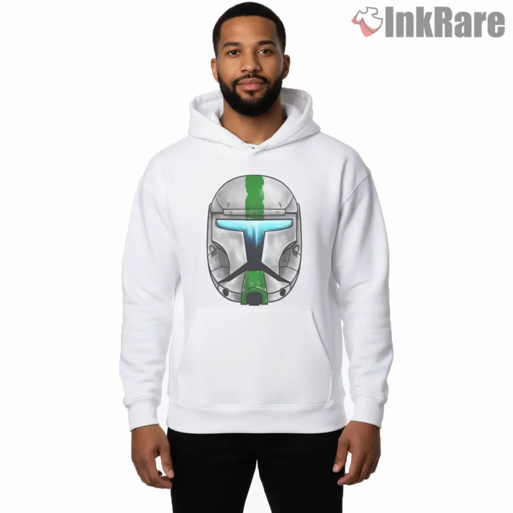 Republic Commando Fixer Helmet Emblem Shirt on white hoodie for men graphic tee