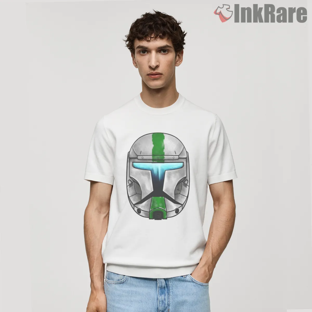 Republic Commando Fixer Helmet Emblem Shirt on white short sleeve shirt for men graphic tee