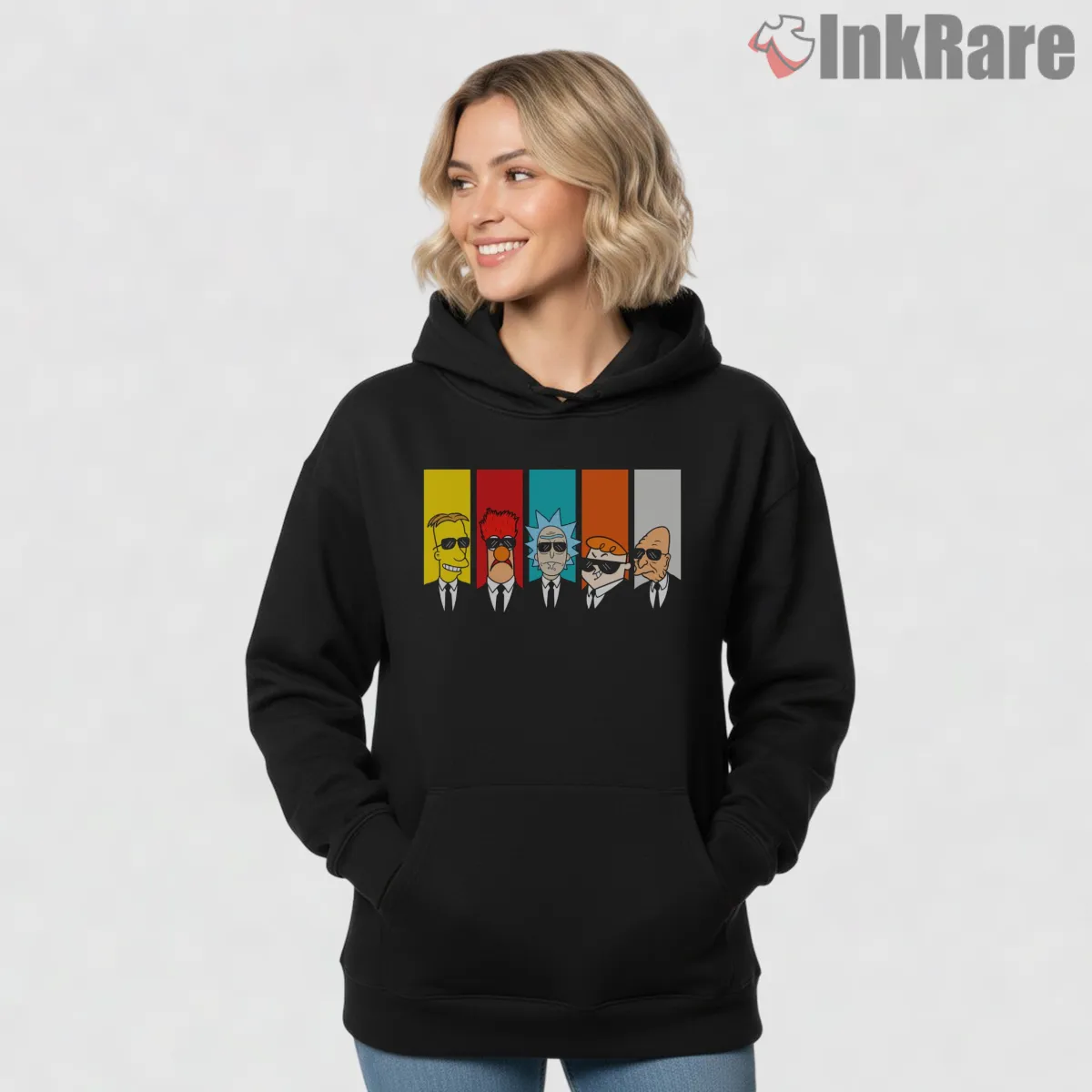 Reservoir Scientists Cartoon Genius Mashup Parody Hoodie Black Reservoir Scientists Cartoon Genius Mashup Parody Shirt on black hoodie for women graphic tee