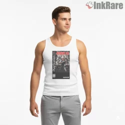 Resident Evil 1996 Box Cover Tribute Shirt on white tank top for men graphic tee