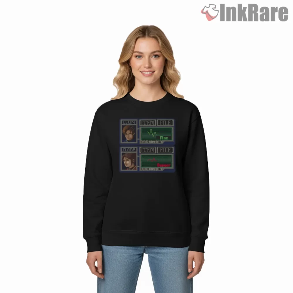 Resident Evil 2 Dual Status Pixel Interface Shirt on graphic shirt for women graphic tee