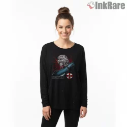 Resident Evil 3 Nemesis Mutation Rage Shirt on black long sleeve shirt for women graphic tee