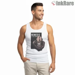 Resident Evil 3 Nemesis Stalker Horror Shirt on white tank top for men graphic tee