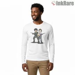 Resident Evil 3 Remake Jill Valentine And Carlos Team Shirt on white long sleeve shirt for men graphic tee