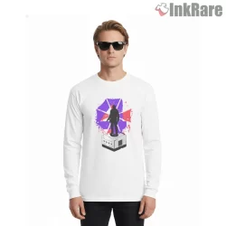 Resident Evil 4 Leon Kennedy Statue Tribute Shirt on white long sleeve shirt for men graphic tee