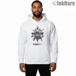 Resident Evil 7 Mold Horror Symbol Shirt on white hoodie for men graphic tee