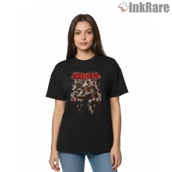 Resident Evil Action Ensemble Cover Art Shirt on black short sleeve shirt for women graphic tee