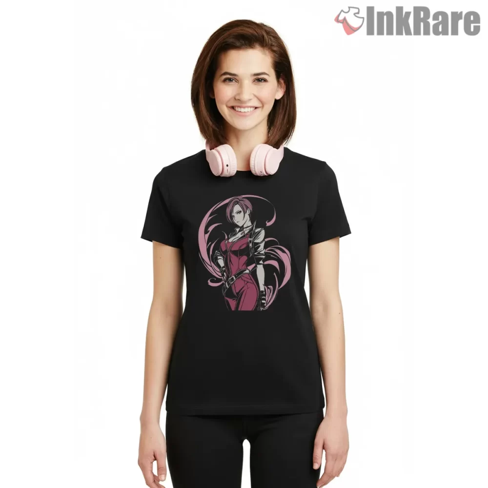 Resident Evil Ada Wong Elegant Assassin Shirt on black short sleeve shirt for women graphic tee