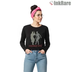 Resident Evil Chris Redfield And Jill Valentine Survivor Duo Shirt on black long sleeve shirt for women graphic tee