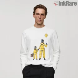 Resident Evil Happy Hazmat Dark Humor Shirt on white long sleeve shirt for men graphic tee