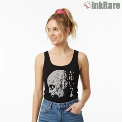 Resident Evil Infected Face Itchy Horror Shirt on black tank top for women graphic tee