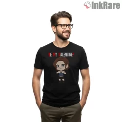 Resident Evil Jill Valentine Be My Valentine Chibi Shirt on black short sleeve shirt for men graphic tee