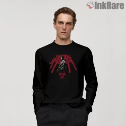 Resident Evil Jill Valentine Biohazard Spider Shirt on black long sleeve shirt for men graphic tee